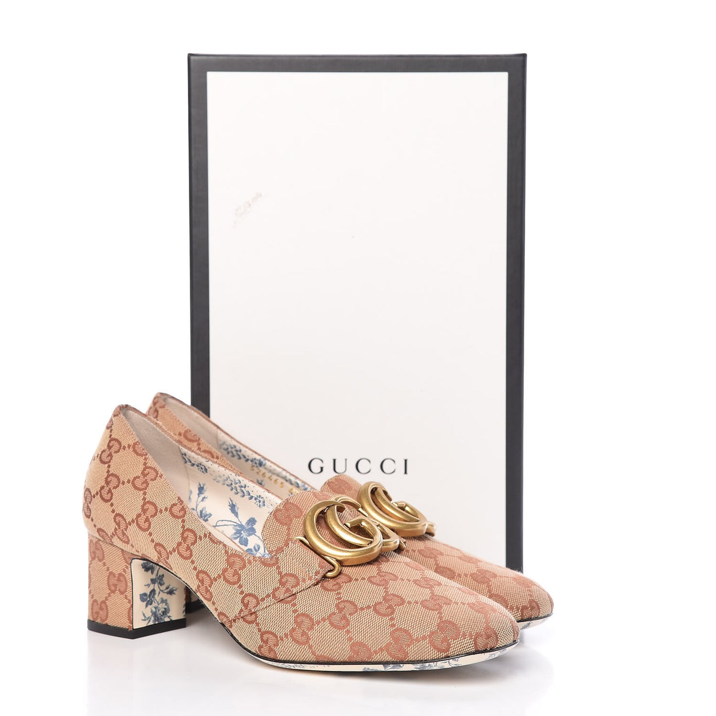 Monogram GG Victoire 55mm Loafer Pumps 39.5 Beige Ruggine