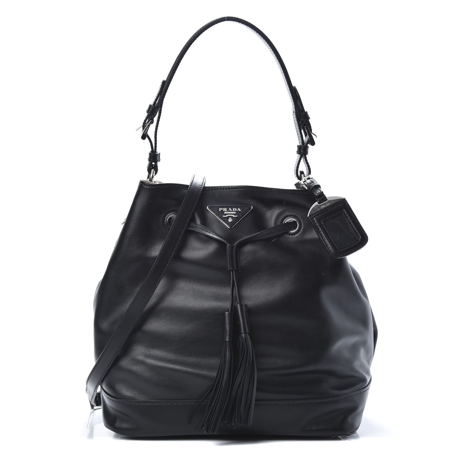 Prada Soft Calfskin Bucket Bag Black 1 of 11