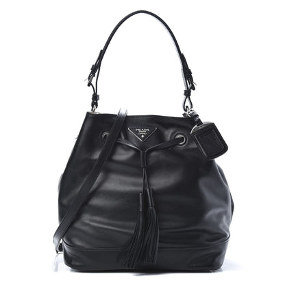 Prada Soft Calfskin Bucket Bag Black 1 of 11