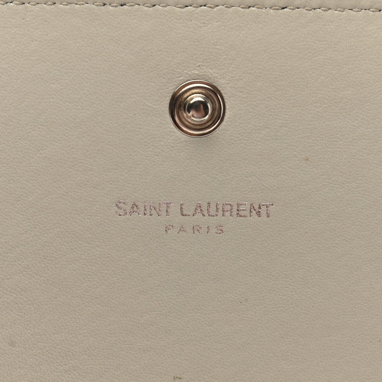 Saint Laurent Calfskin Crocodile Embossed Monogram Chain Wallet Blanc Vintage 5 of 9