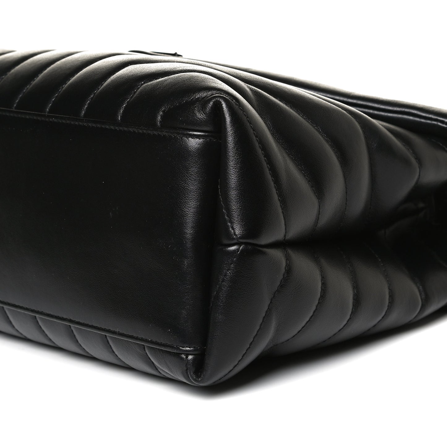 Calfskin Y Quilted Monogram Medium Loulou Chain Satchel Black
