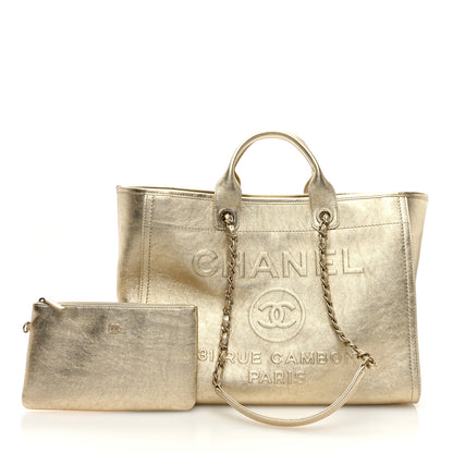 Chanel Metallic Calfskin Medium Deauville Tote Gold 3 of 10