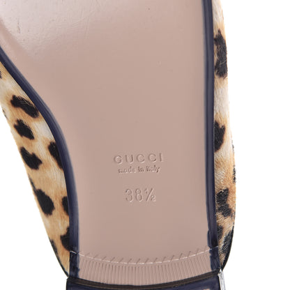 Gucci Calf Hair Leopard Print Womens Princetown Slippers 38.5 Naturale Black 7 of 8
