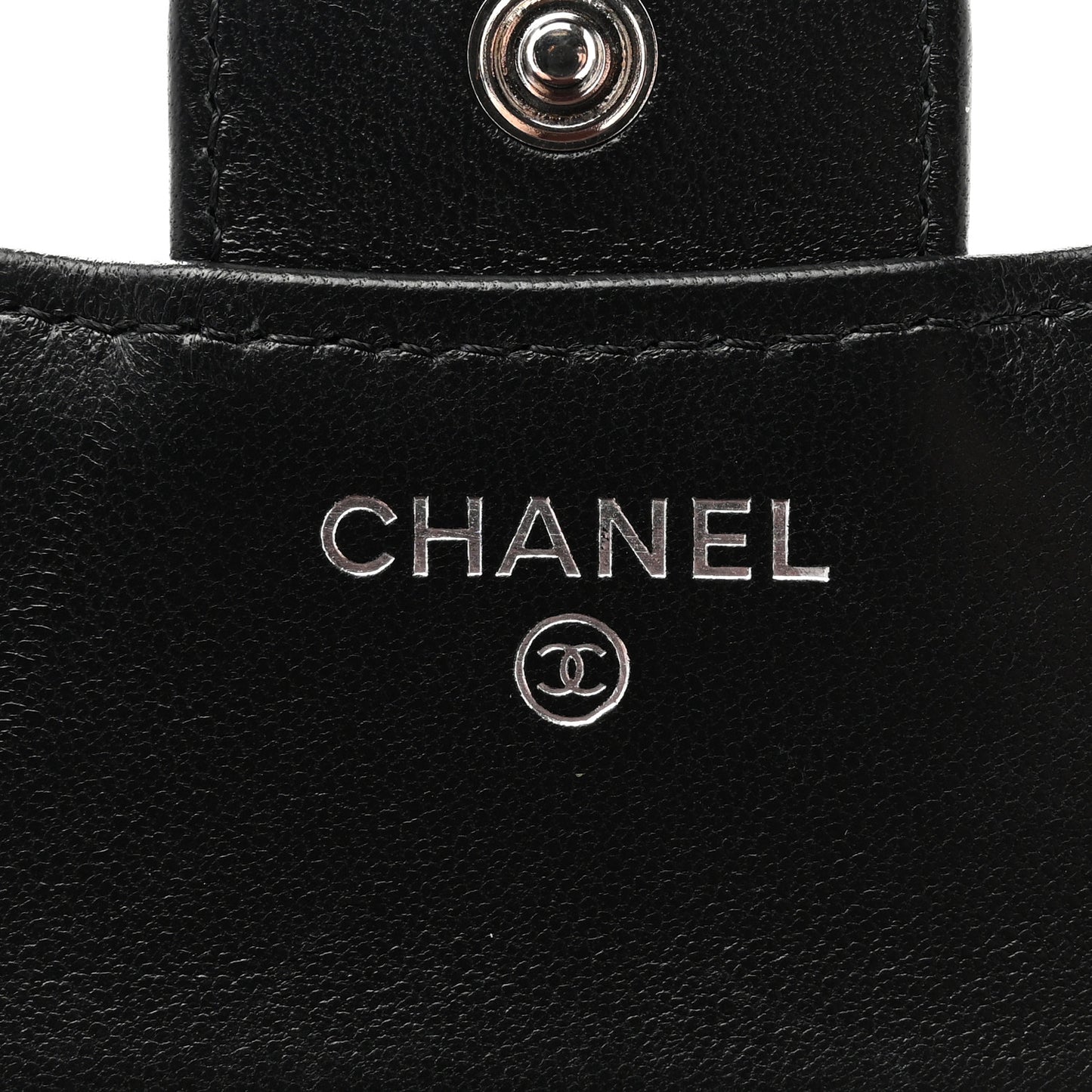 Lambskin Quilted Compact Flap Wallet Black