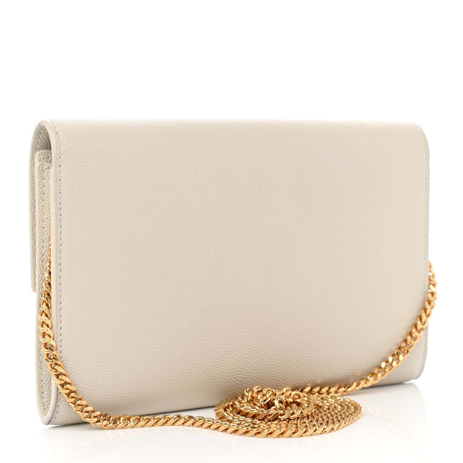 Saint Laurent Grain De Poudre Monogram Uptown Chain Wallet Crema Soft 3 of 8