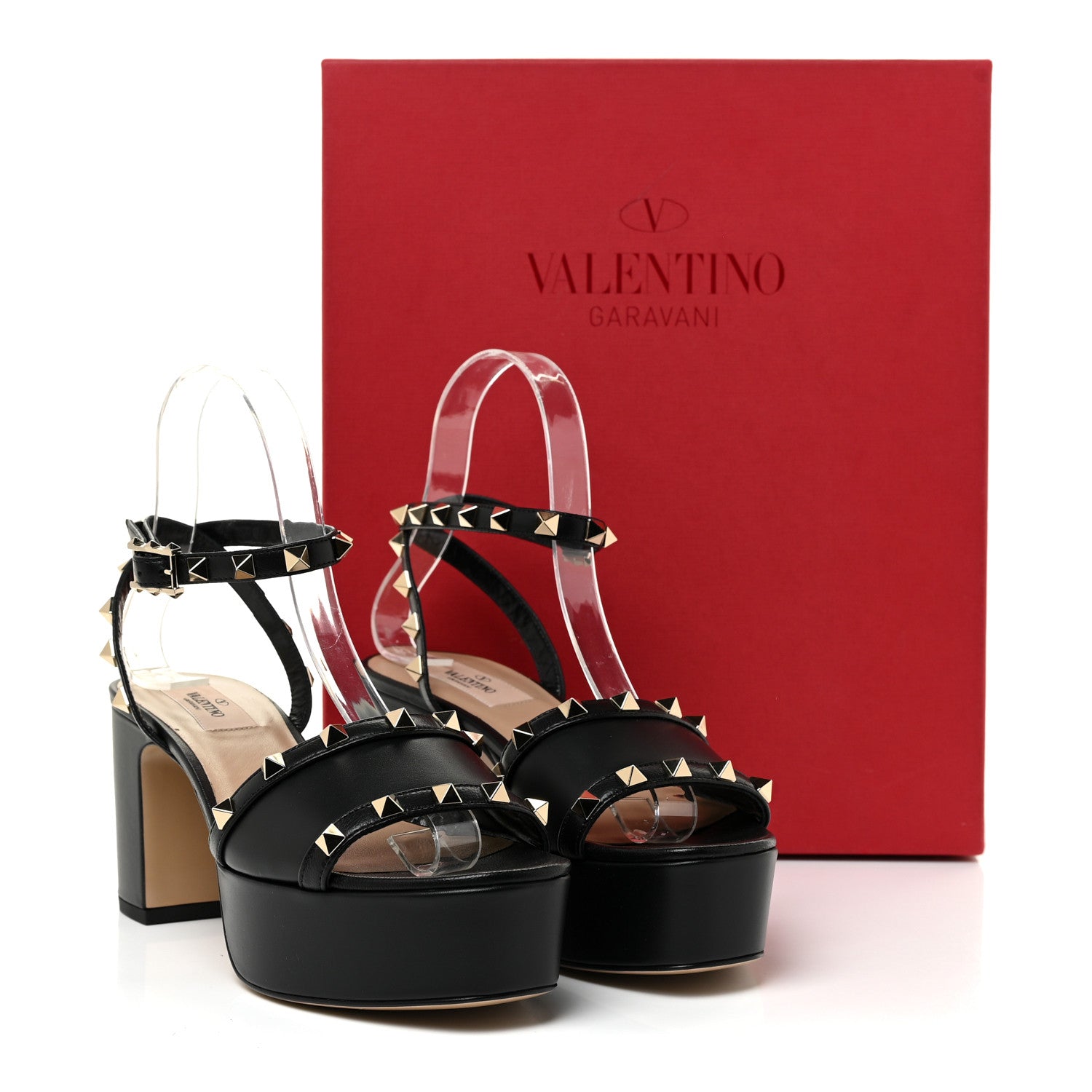 Valentino Garavani Calfskin Rockstud 35/75mm Platform Sandals 37 Black 12 of 12