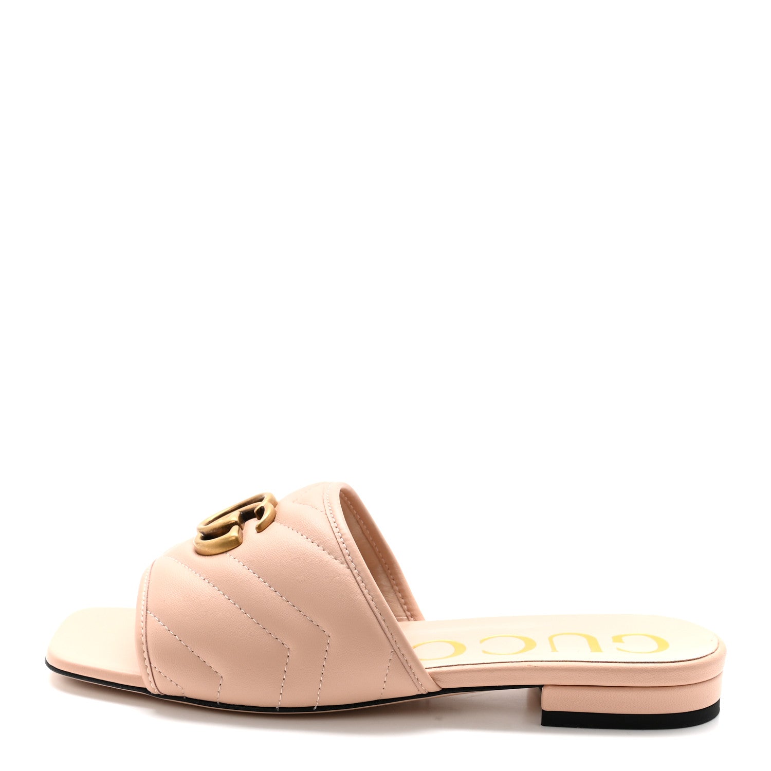 Gucci Nappa Matelasse GG Marmont Flat Slide Sandals 36 Skin Rose 1 of 10