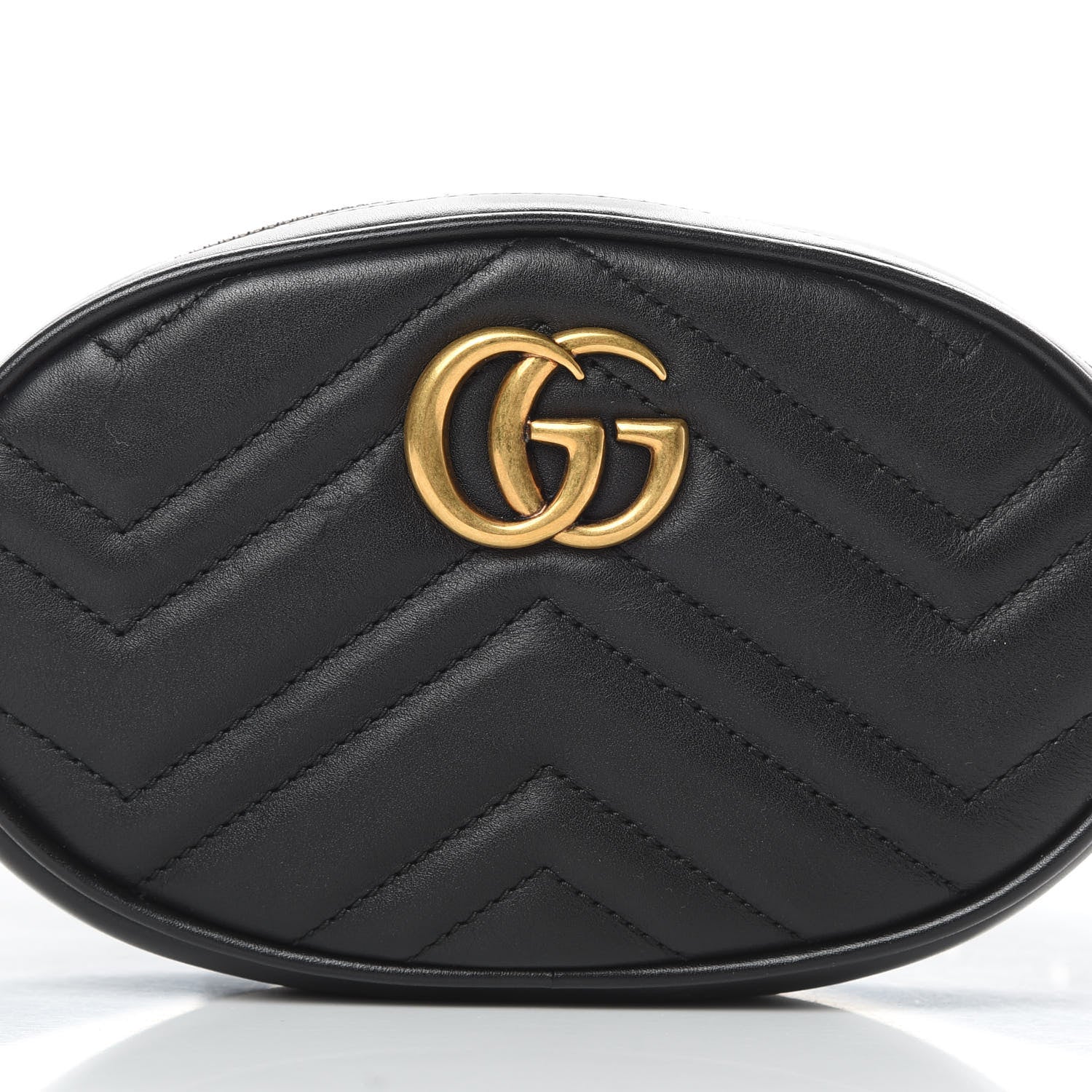 Gucci Calfskin Matelasse GG Marmont Belt Bag 85 34 Black 8 of 10