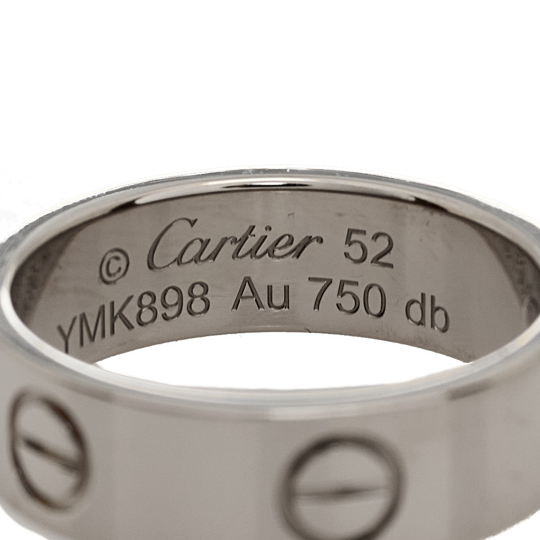 Cartier 18K White Gold 5.5mm LOVE Ring 52 6 5 of 6