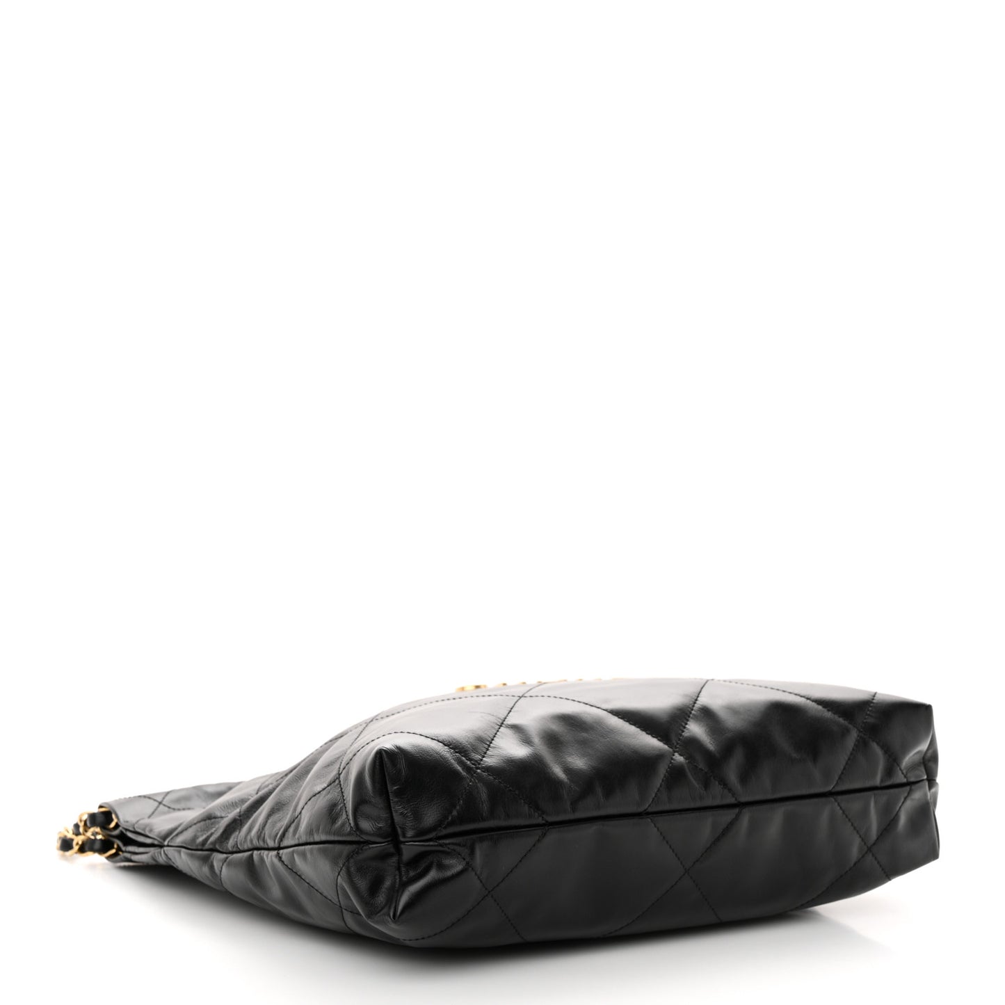 Shiny Calfskin Quilted Small Chanel 22 Black