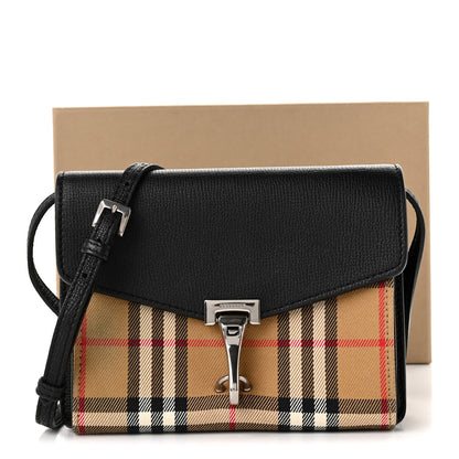 Burberry Derby Calfskin House Check Baby Macken Crossbody Bag Black 10 of 10