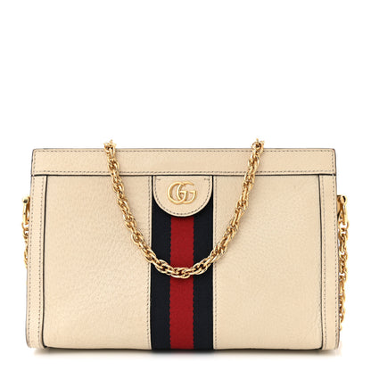 Gucci Textured Calfskin Web Small Ophidia Chain Shoulder Bag Mystic White 1 of 10