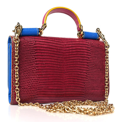 Dolce & Gabbana Dauphine Stampa Iguana Mini Miss Sicily Chain Phone Case Wallet Red Multicolor 3 of 10