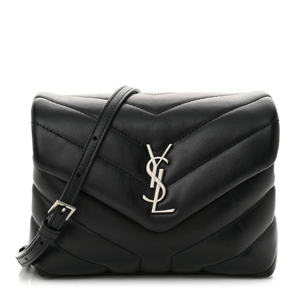 Saint Laurent Calfskin Y Quilted Monogram Toy Loulou Crossbody Bag Black 1 of 10
