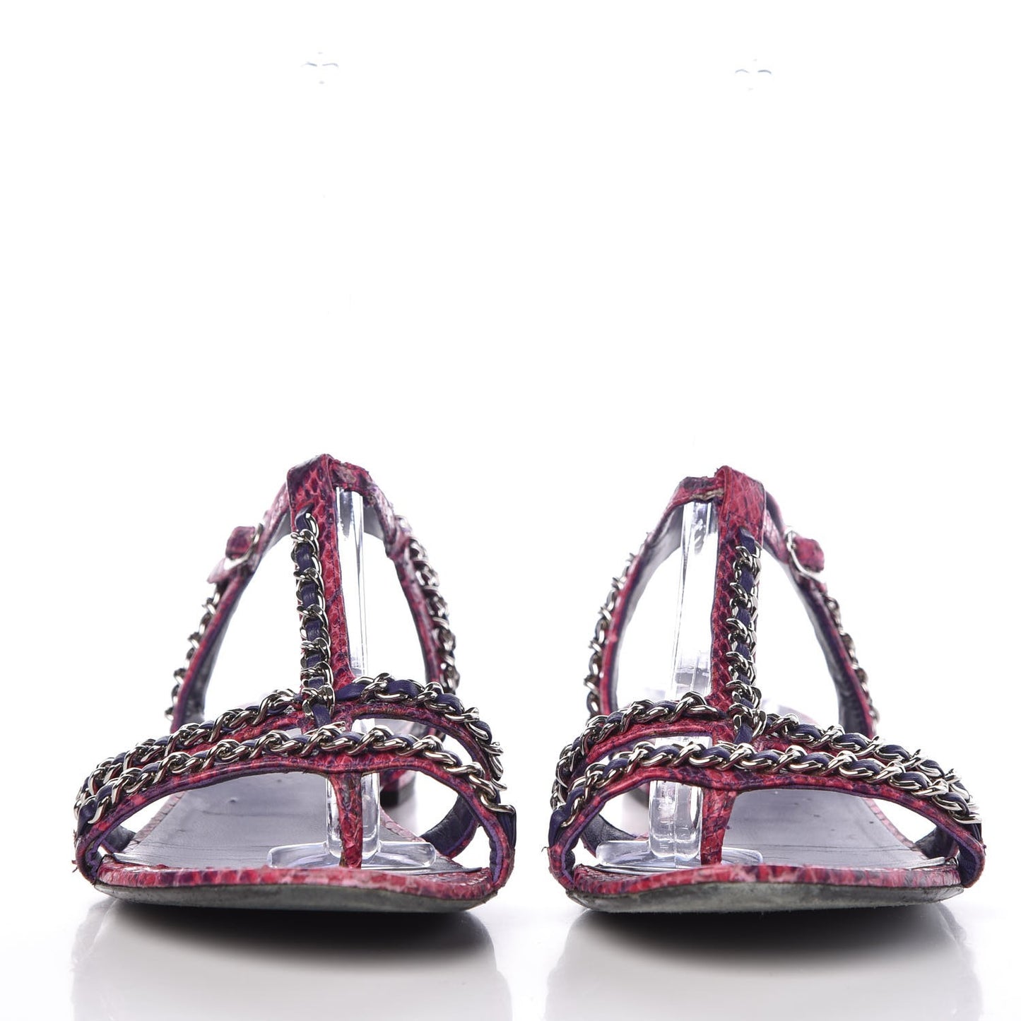 Shiny Python CC Chain Thong Sandals 41 Dark Pink