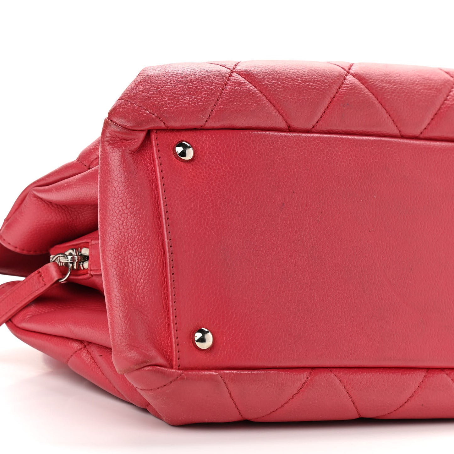 Soft Caviar Quilted CC Timeless Tote Fuchsia