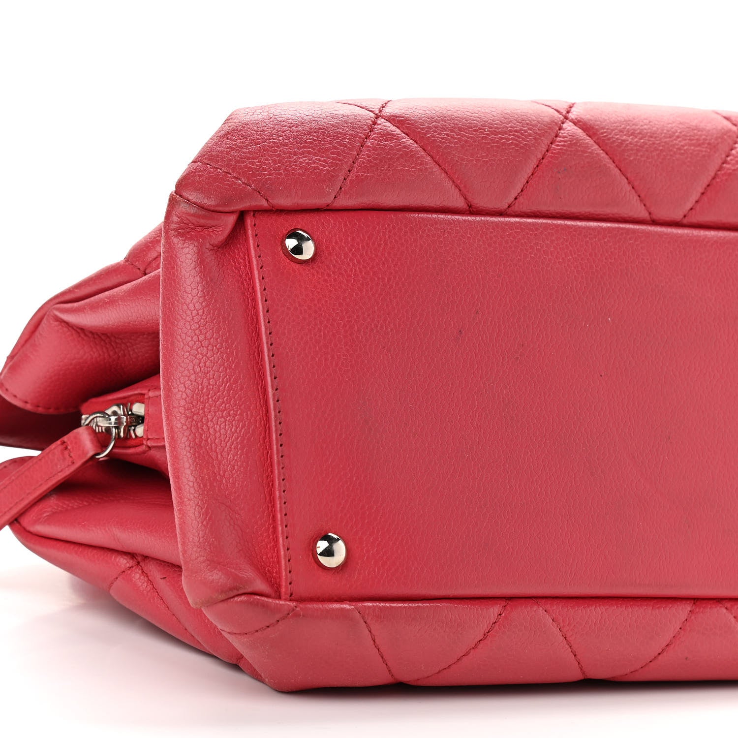 Chanel Soft Caviar Quilted CC Timeless Tote Fuchsia 10 of 19