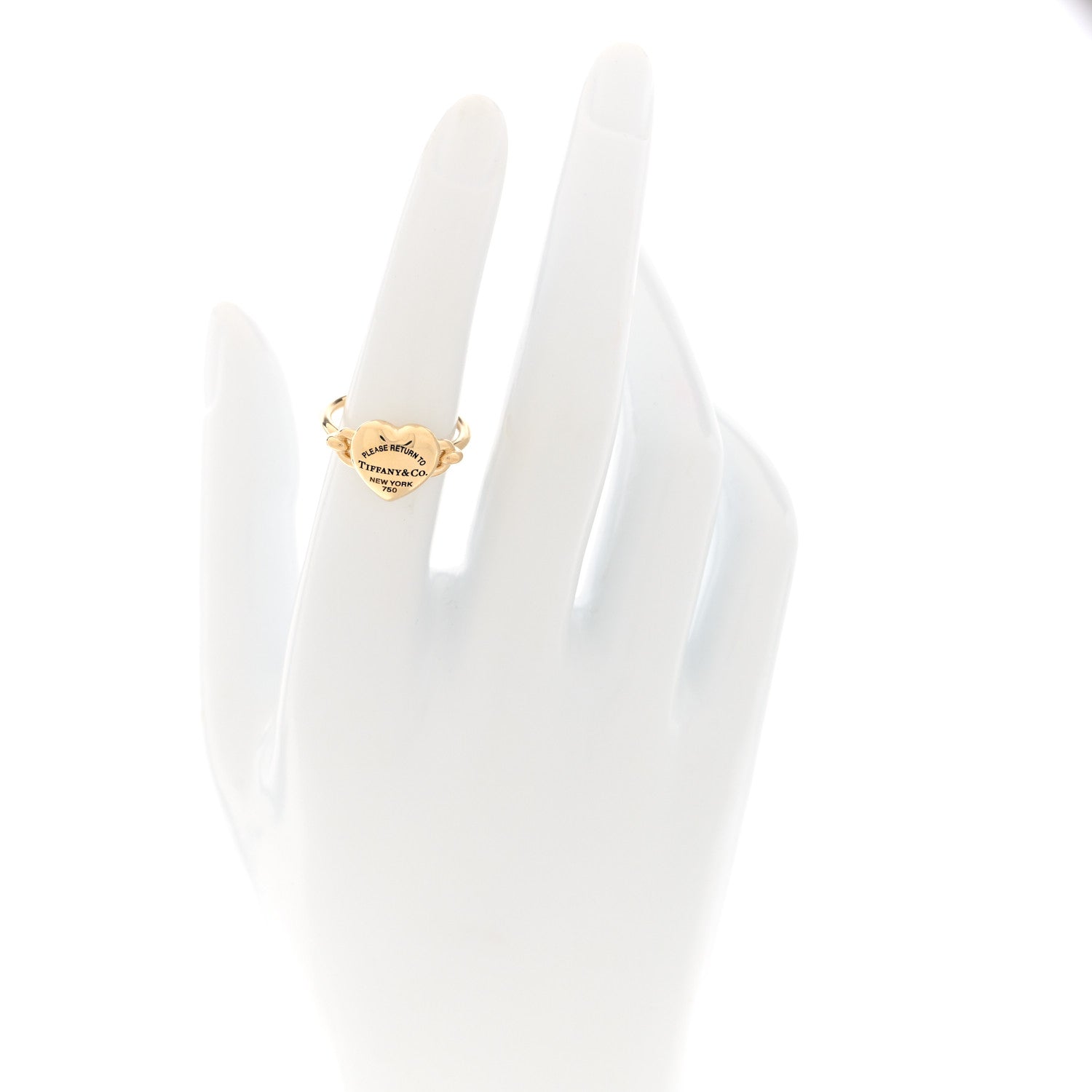 Tiffany 18K Yellow Gold Return to Tiffany Full Heart Ring 50 5.5
