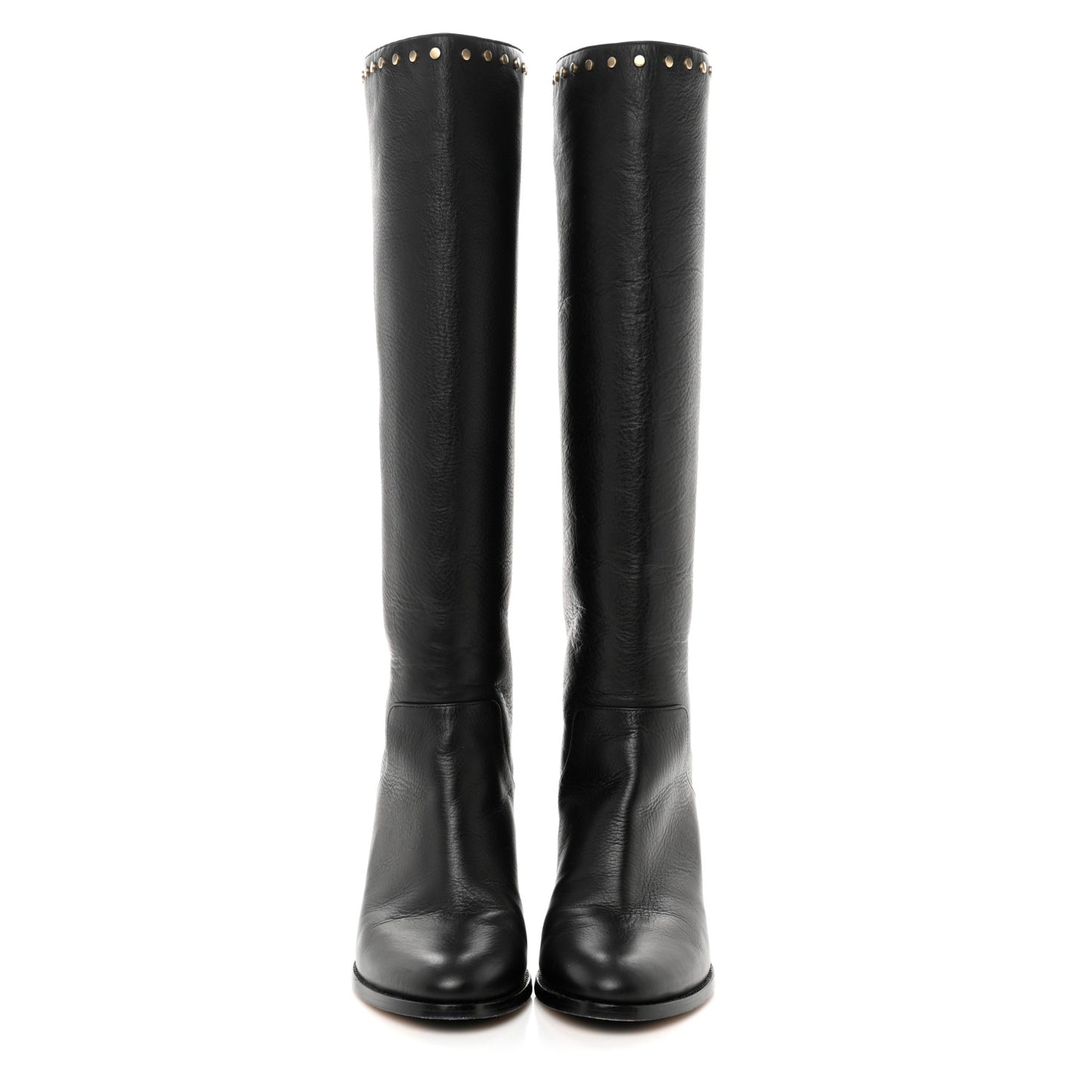 Calfskin Studded Monroe 65 Knee High Boots 38 Black