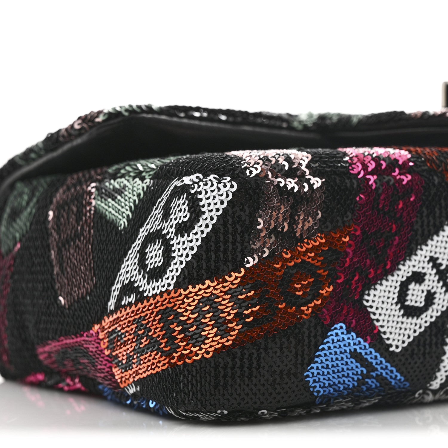 Chanel Sequin Logo Small Flap Ruthenium Multicolor 9 of 11