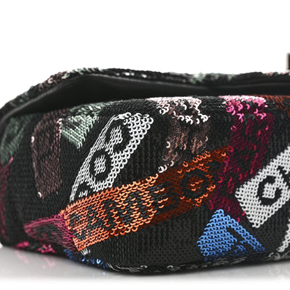 Chanel Sequin Logo Small Flap Ruthenium Multicolor 9 of 11