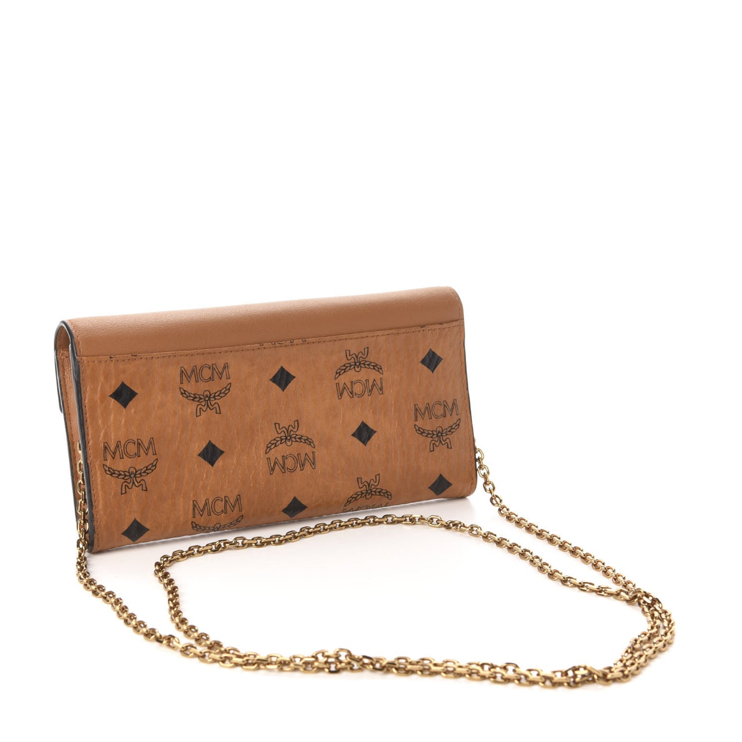 Visetos Large Patricia Love Patch Wallet On Chain Cognac