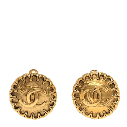 Chanel CC Button Clip On Earrings Gold 1 of 4