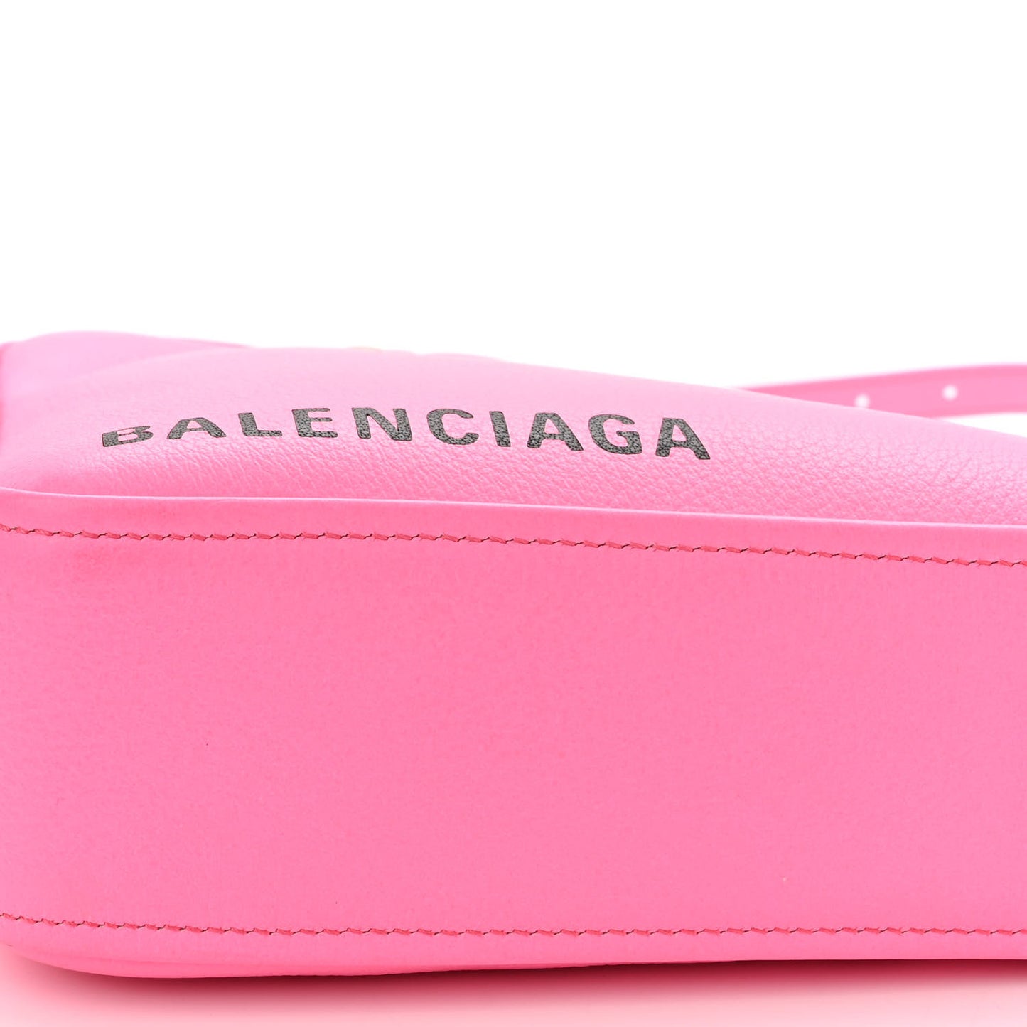 Shiny Day Calfskin XS Triangle Duffle Acid Pink Black