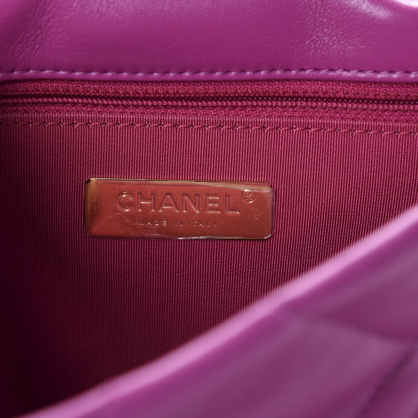 Lambskin Quilted Medium 19 Flap Purple