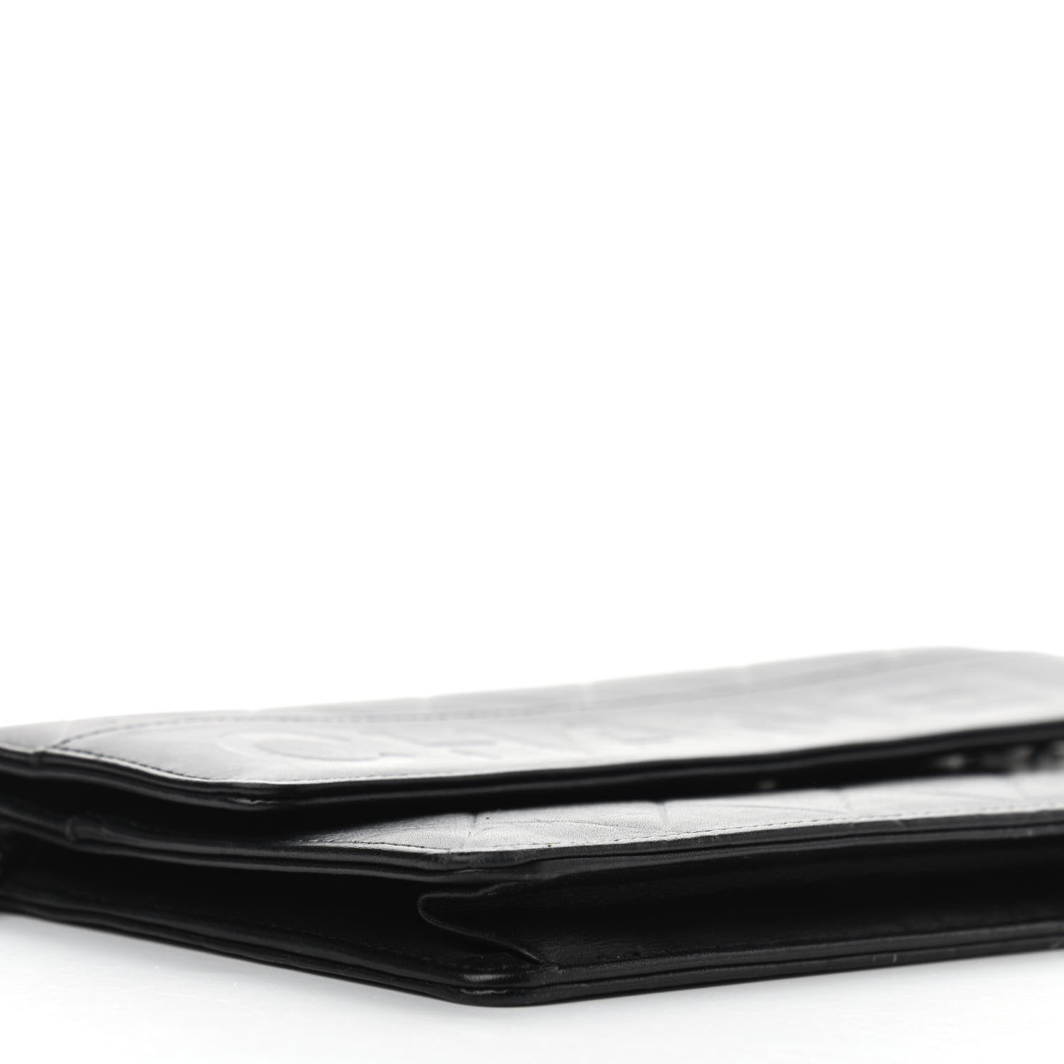 Chanel Lambskin Embossed Lax Wallet On Chain WOC Black 9 of 11