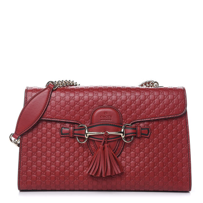 Gucci Microguccissima Medium Emily Chain Shoulder Bag Red 1 of 10
