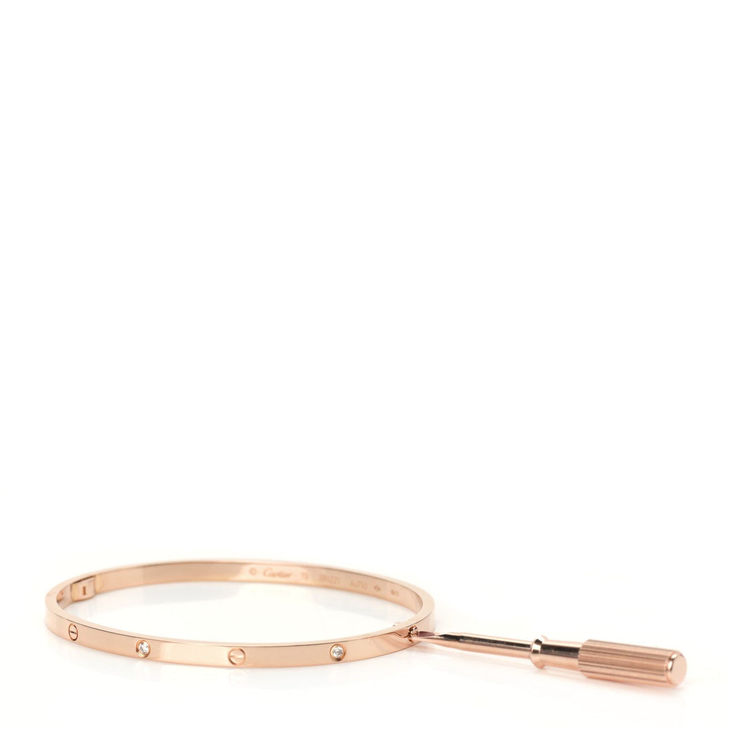18K Pink Gold 6 Diamond Small LOVE Bracelet 19