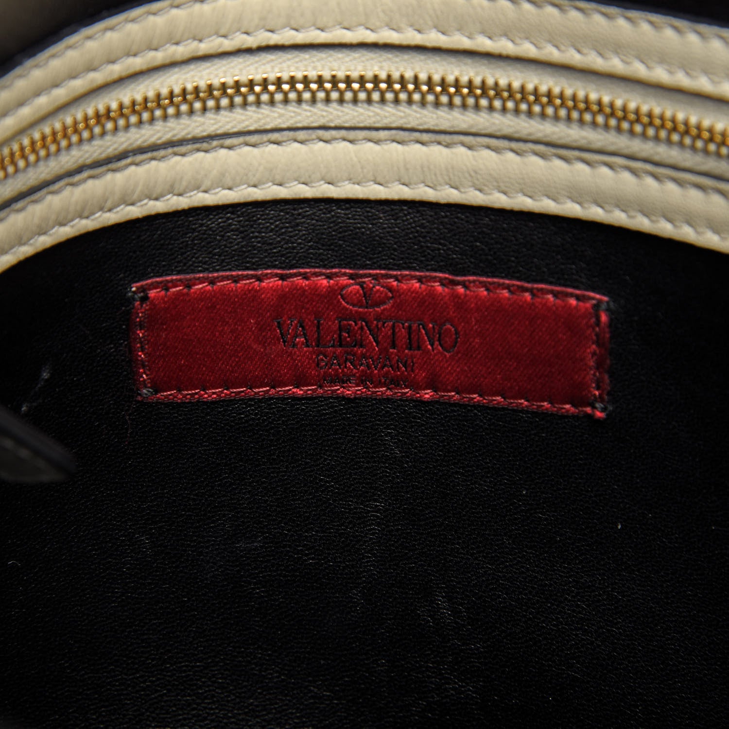 Valentino Garavani Nappa Striped Medium My Rockstud Frame Bag Black Light Ivory 8 of 12