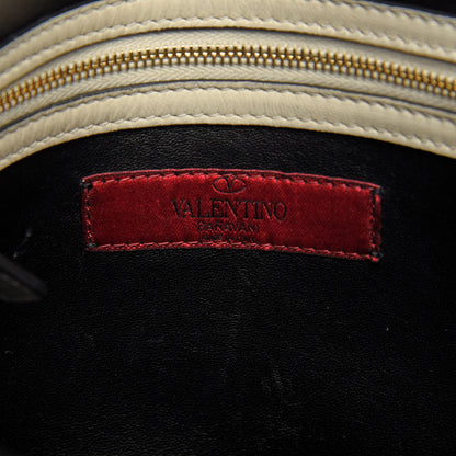 Valentino Garavani Nappa Striped Medium My Rockstud Frame Bag Black Light Ivory 8 of 12