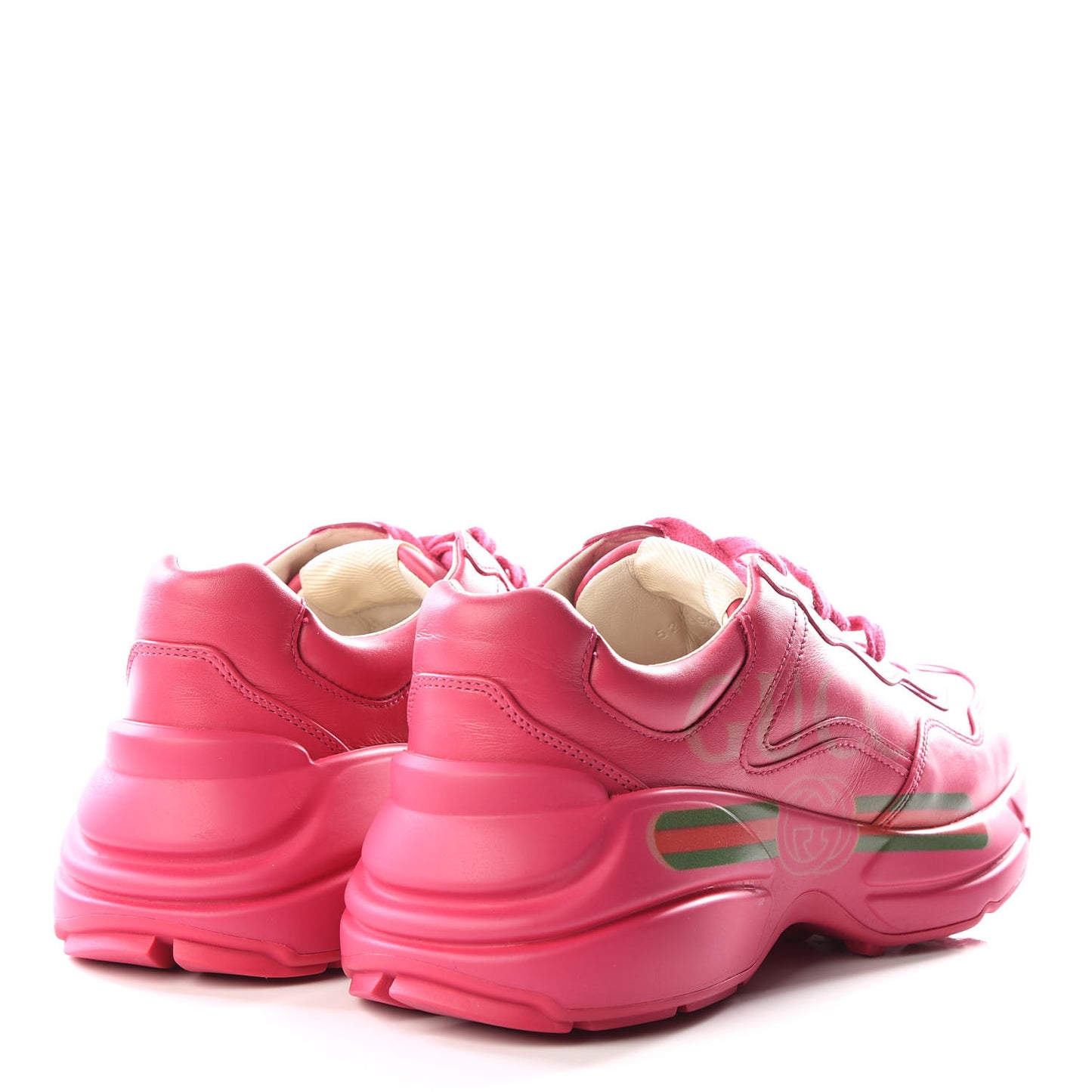 Calfskin Logo Womens Rhyton Sneakers 36.5 Box Pink