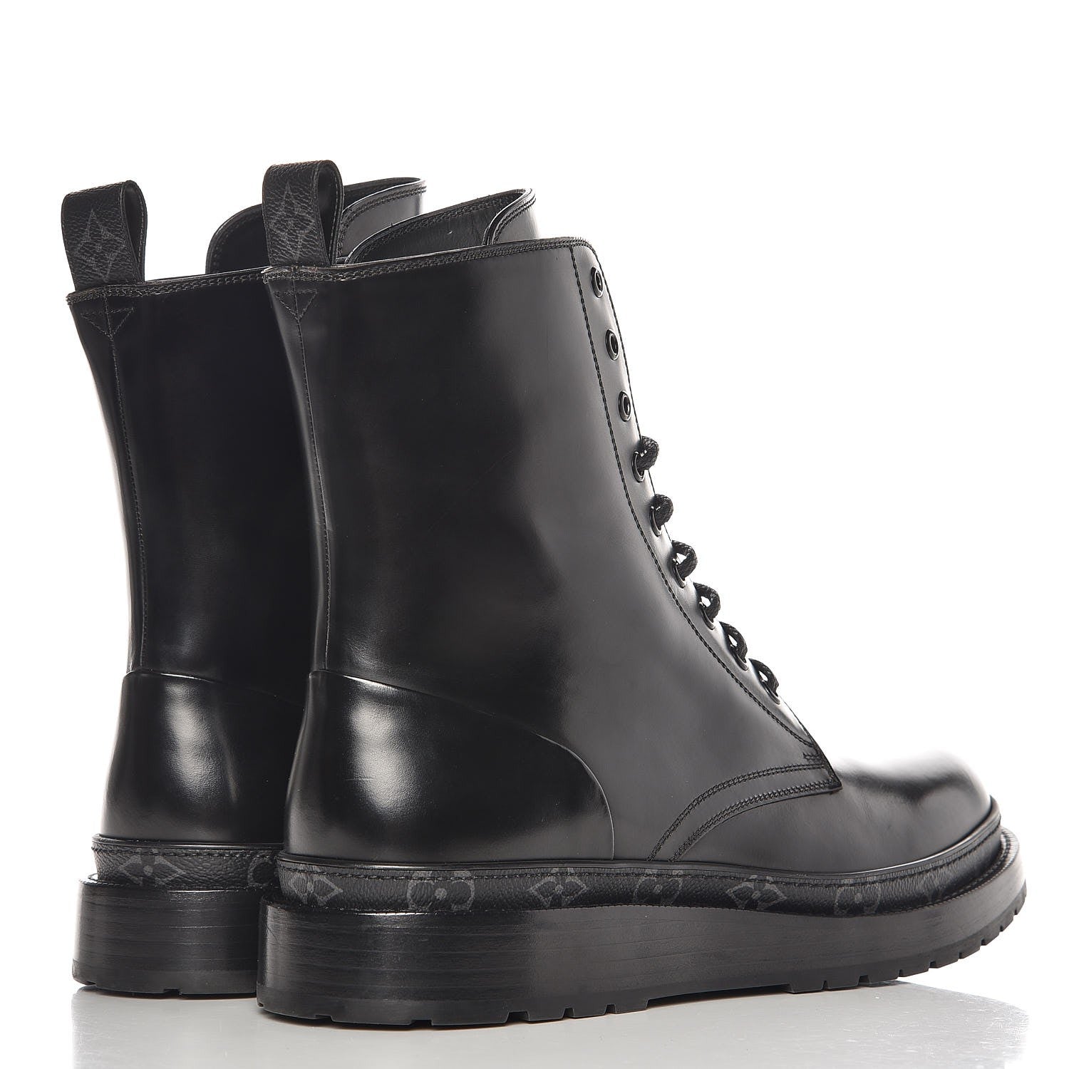 Louis Vuitton Calfskin Monogram Eclipse Ice Ankle Boots 9 Black 4 of 10