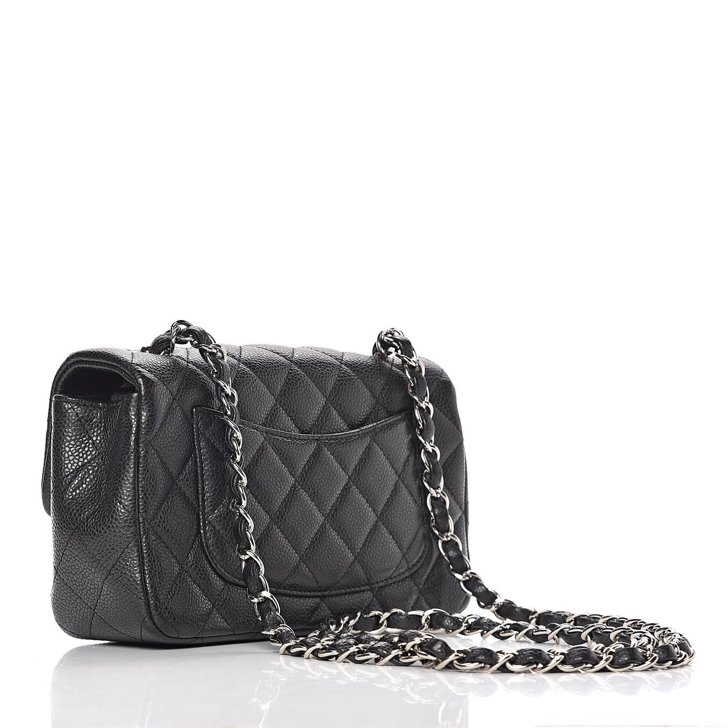 Caviar Quilted Mini Rectangular Flap Black