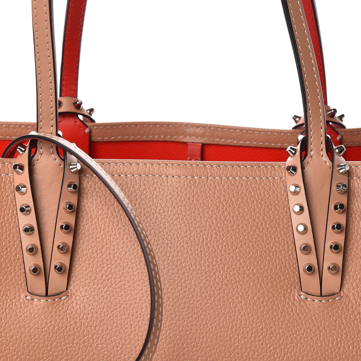 Christian Louboutin Calfskin Spikes East West Cabata Tote Nude 10 of 11