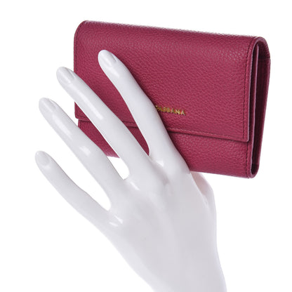 Dolce & Gabbana Pebbled Calfskin French Flap Wallet Fuxia 2 of 7