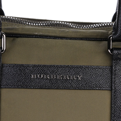 Burberry Calfskin Nylon-Canvas Briefcase Green 11 of 14