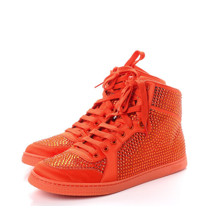 Gucci Satin Crystal High Top Sneakers 41.5 Orange 3 of 12