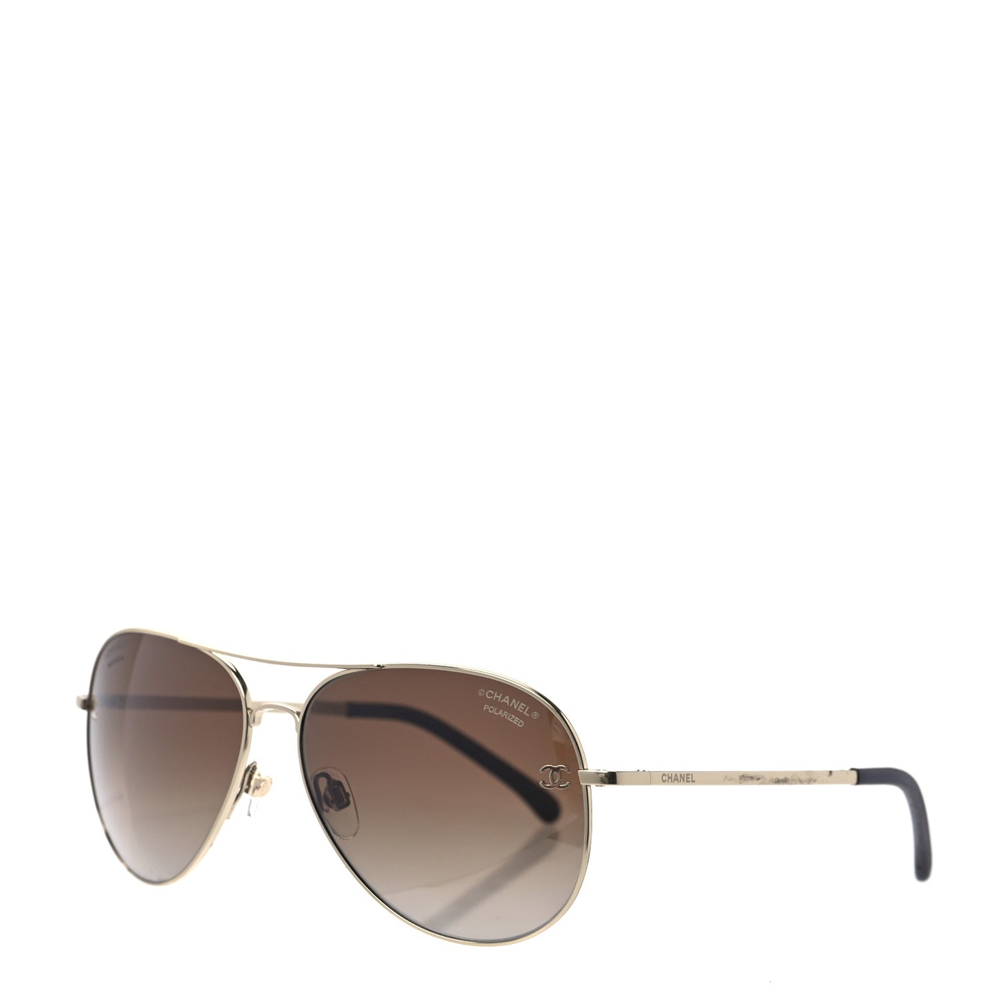 Metal Polarized Aviator CC Sunglasses 4189-T-Q Brown