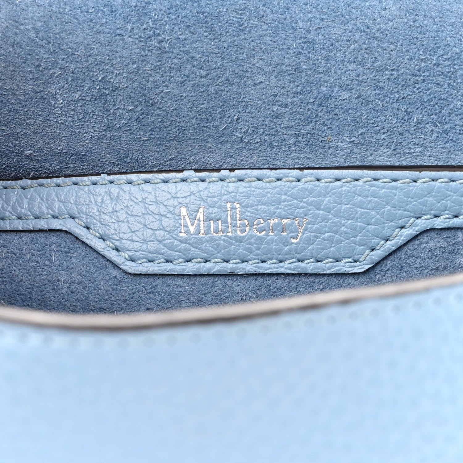 Mulberry Small Classic Grain Calfskin Small Amberley Satchel Porcelain Blue 6 of 10