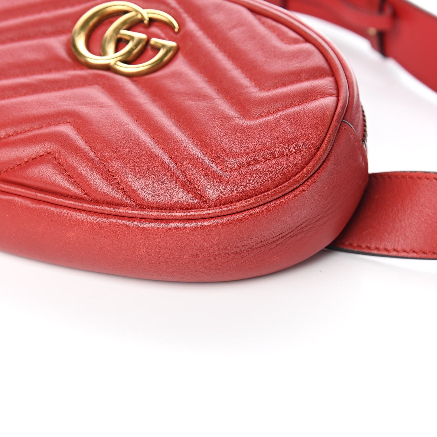 Calfskin Matelasse GG Marmont Belt Bag 85 34 Hibiscus Red