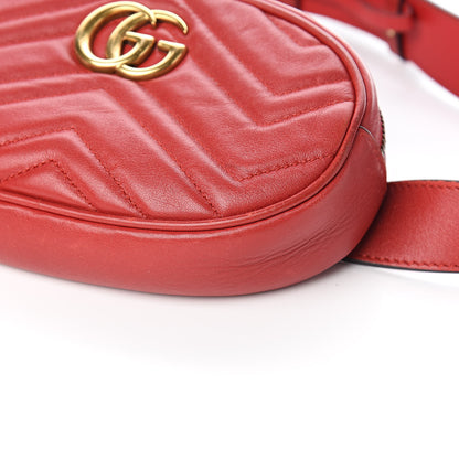 Gucci Calfskin Matelasse GG Marmont Belt Bag 85 34 Hibiscus Red 12 of 12