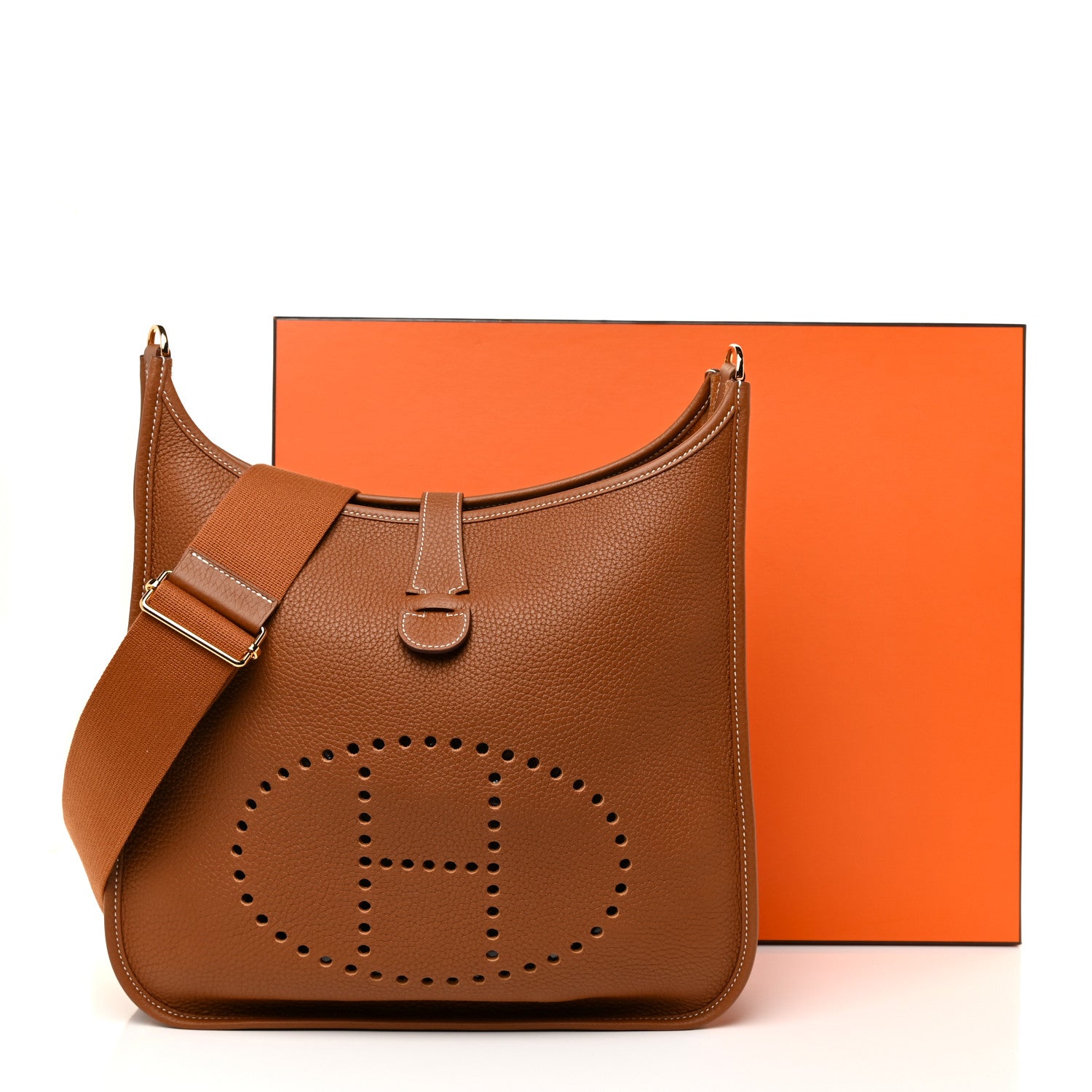 Hermes Taurillon Clemence Evelyne III GM Gold 11 of 11