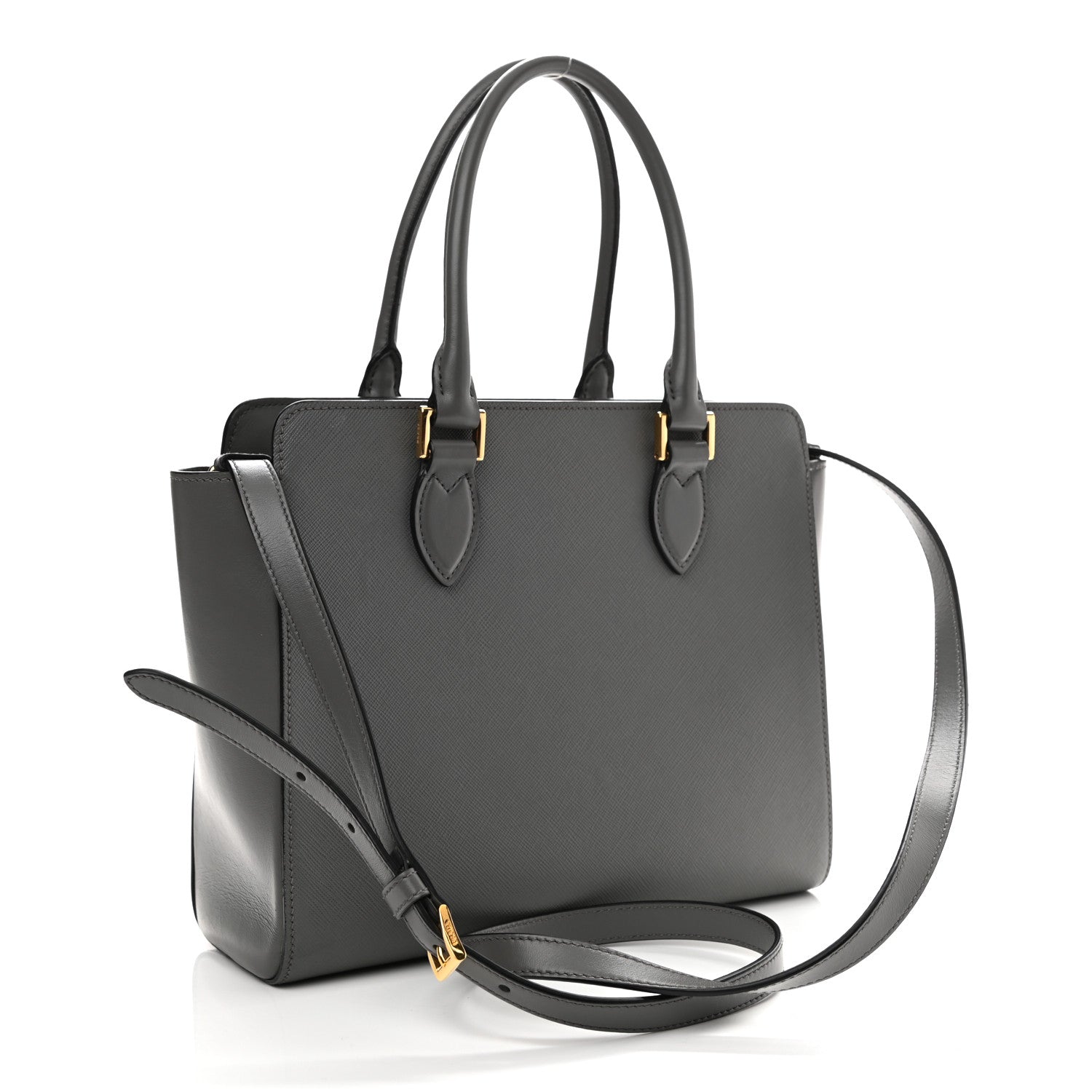 Prada Saffiano Soft Calfskin Small Zippered Tote Marmo 3 of 12