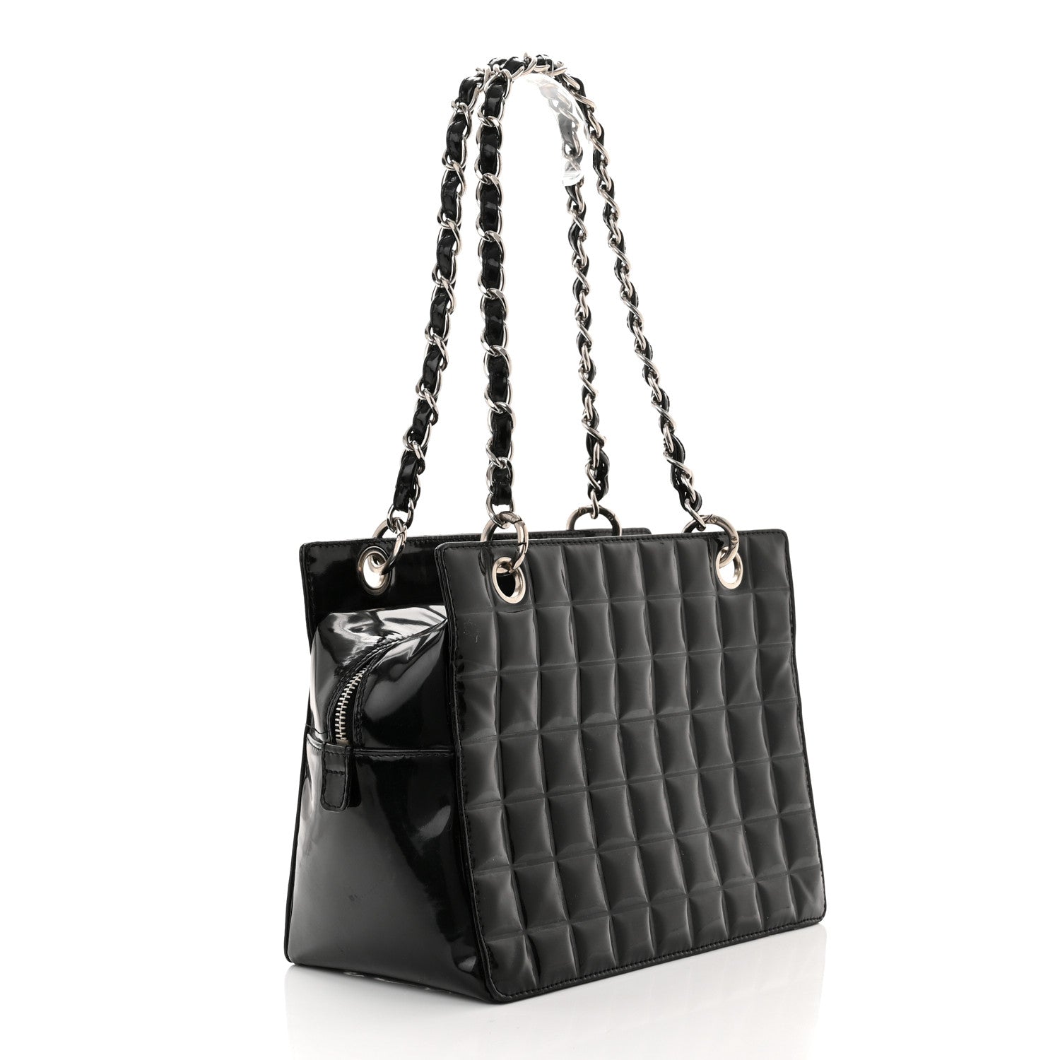 Chanel Patent Chocolate Bar Timeless CC Tote Black 2 of 11