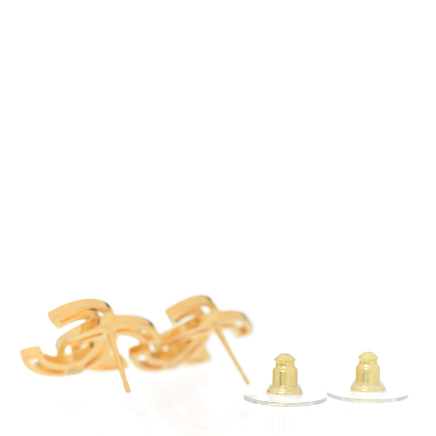 Metal Obazine CC Earrings Gold
