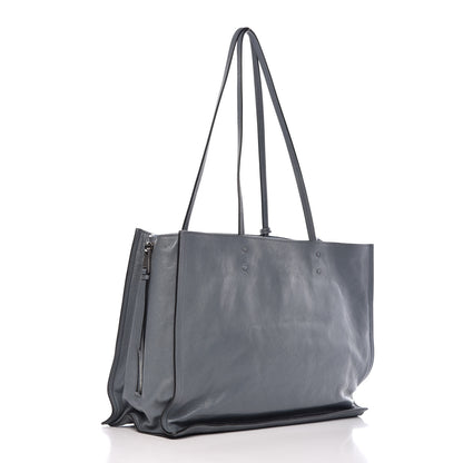Prada Glace Calfskin Etiquette Shopping Bag Marine Astrale 3 of 9